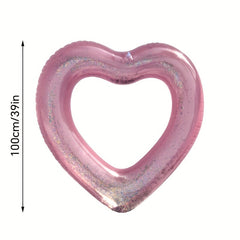 Glitter Love Heart Inflatable Swim Ring Toy