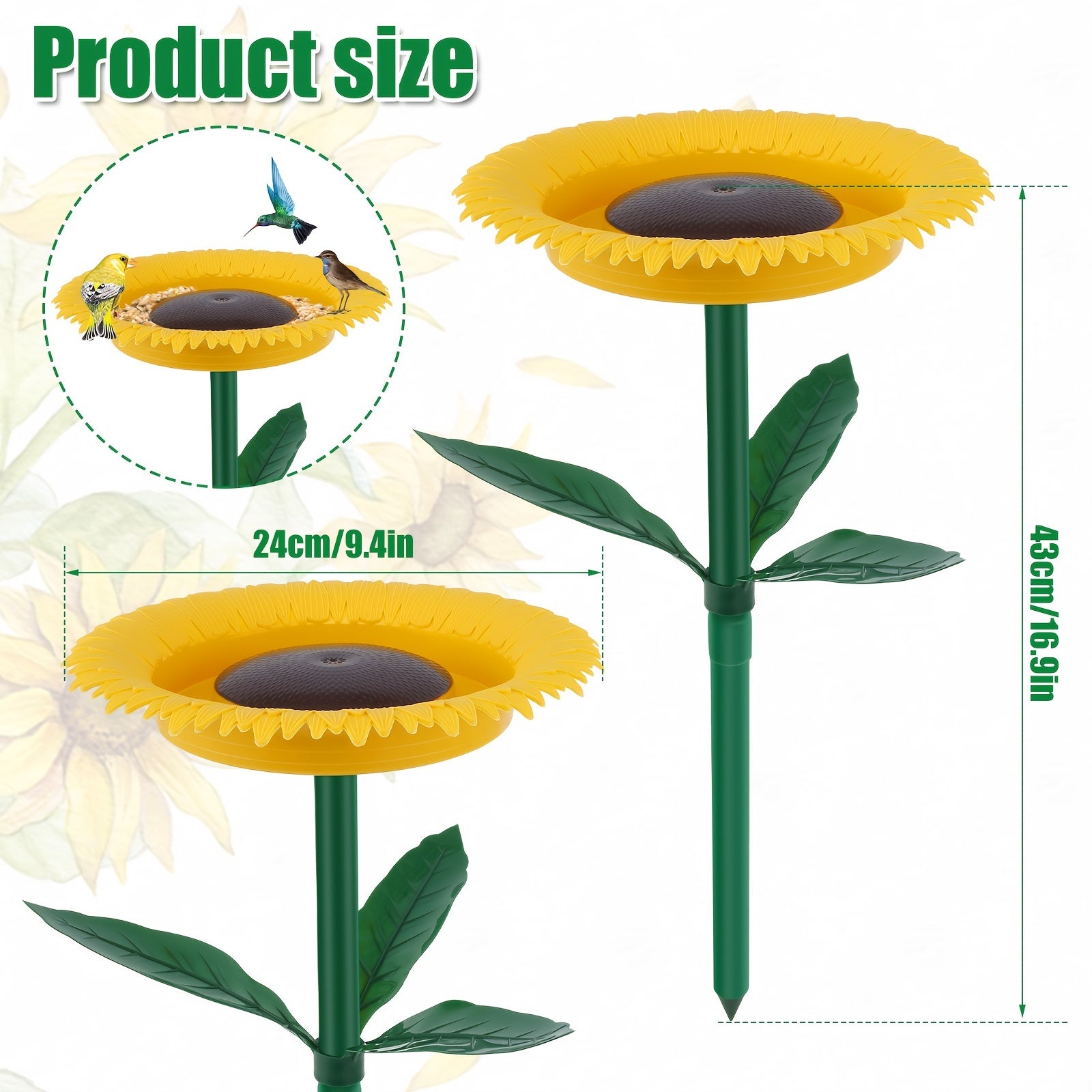 Sunflower Bird Feeder Outdoor Bird Bath Feeders Flower Shape Bird Feeding Tray