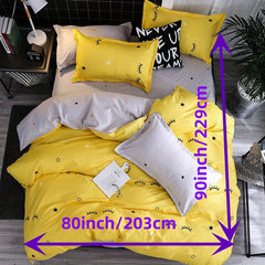 Cartoon Eyelash Print Duvet Cover Set Soft Comfortable Breathable