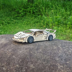 3D Wooden Race Car Model Kit Mechanical Puzzle DIY Sports Car Gift