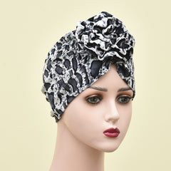 Leopard Turban Cap Bandana Beanie Hats Breathable Hijab Head Wrap