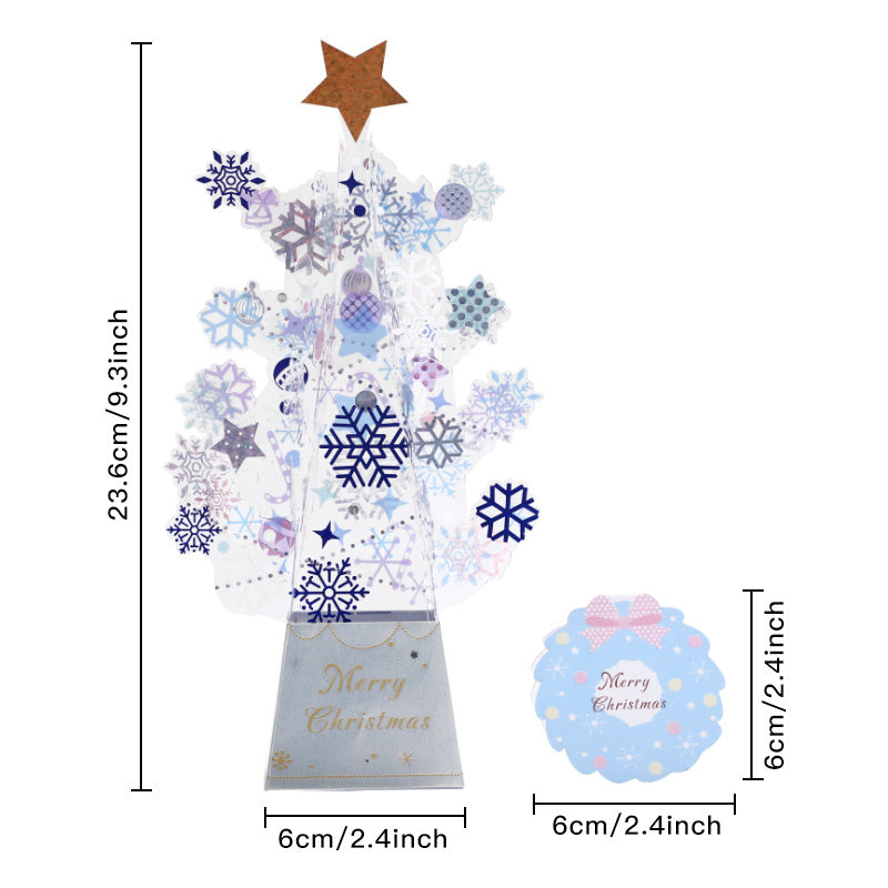 Christmas 3D Decoration Greeting Card Creative Tree Gift Blessing Message
