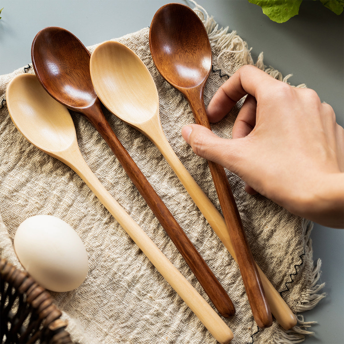 1pc Wooden Long handled Stirring Spoon Coffee Spoon Random