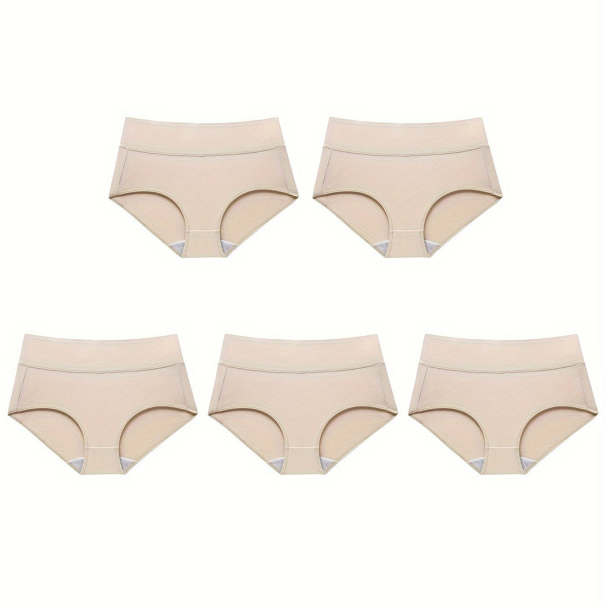 5 Pack Plus Size Seamless Anti Chafing Briefs Set