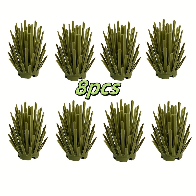 8pcs Farm Grass Shrub Plant Garden Construction Set