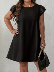  Ruffle Cap Sleeve Midi Dress