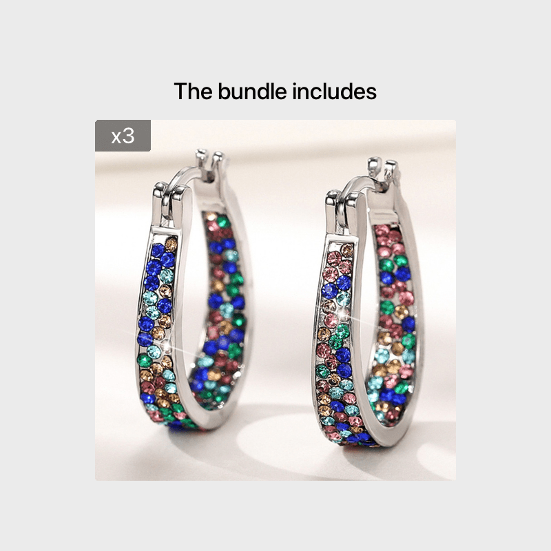 Multicolor Zircon Horseshoe Earrings Wedding Party Accessories