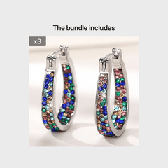 Multicolor Zircon Horseshoe Earrings Wedding Party Accessories
