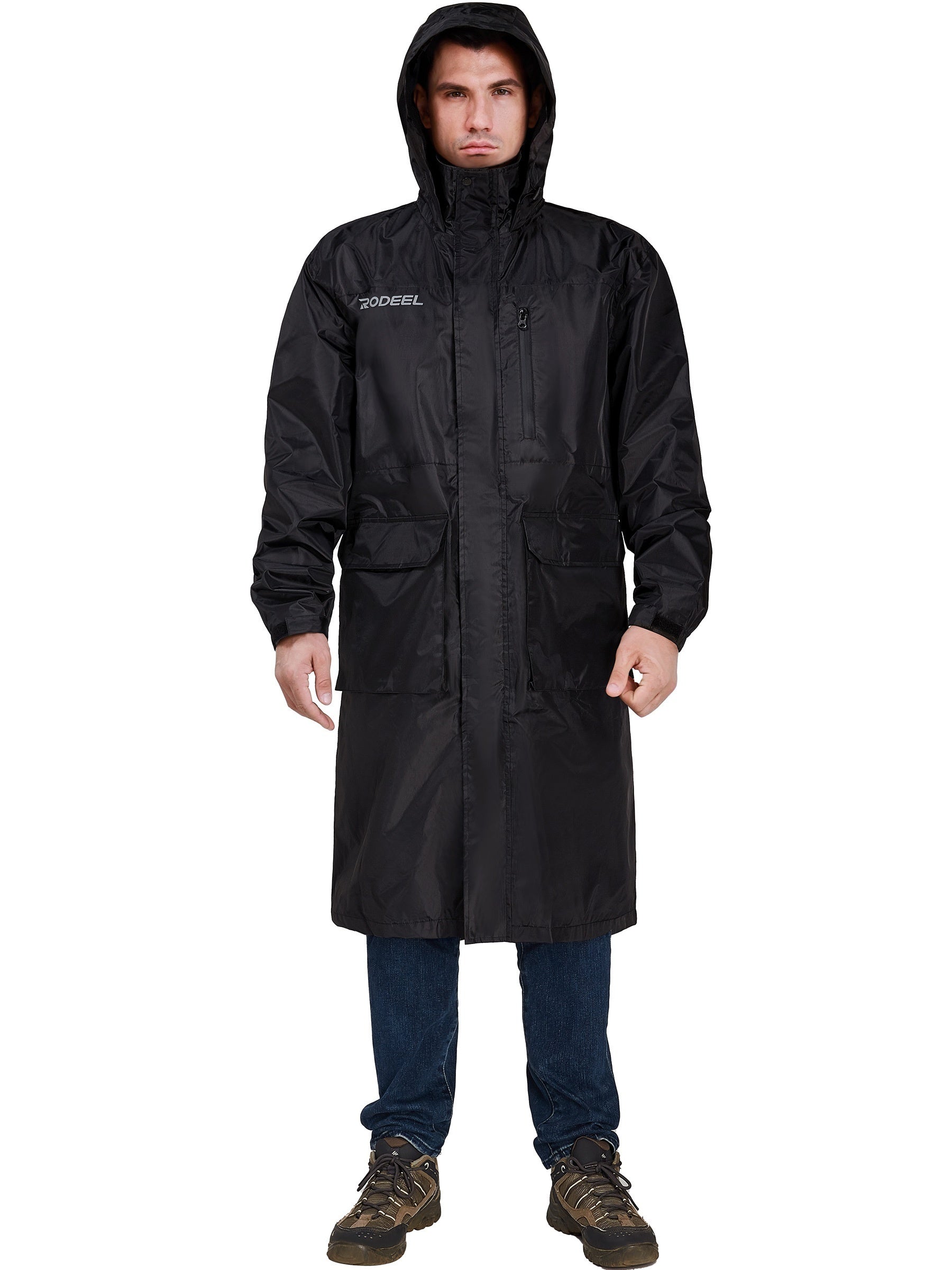 Men's Waterproof Hooded Rain Jacket for Riding