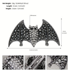 Rhinestone Bat Hair Clips French Barrette Hair Pins