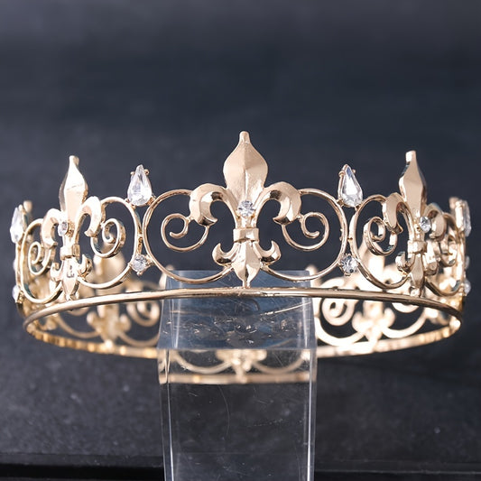 Vintage Golden Crystal Wedding Tiara Bridal Crown