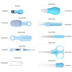 10pcs Baby Care Kit Thermometer Nasal Inhaler Safety Nail Clippers Comb Brush