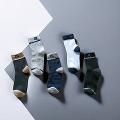 5pcs Men's Casual Sports Socks Anti-odor Absorbent