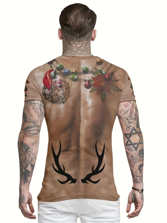 Funny Muscle Pattern Christmas Tee Shirt for Men