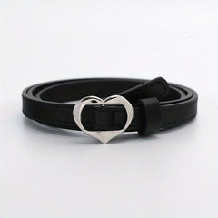 Heart Shape Buckle PU Belt Women Waist Belts Casual Jeans Belts