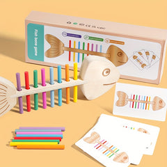 Colorful Striped Fishbone Toy for Fine Motor Skills