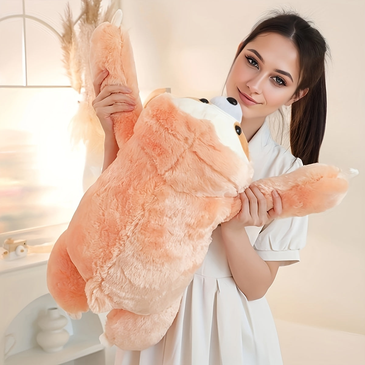 1pc Sloth Plush Toy Laying Down Stuffed Animal Soft Polyester Creative Doll