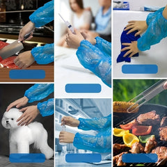 100pcs Disposable Arm Sleeves Covers Waterproof PE Oversleeves