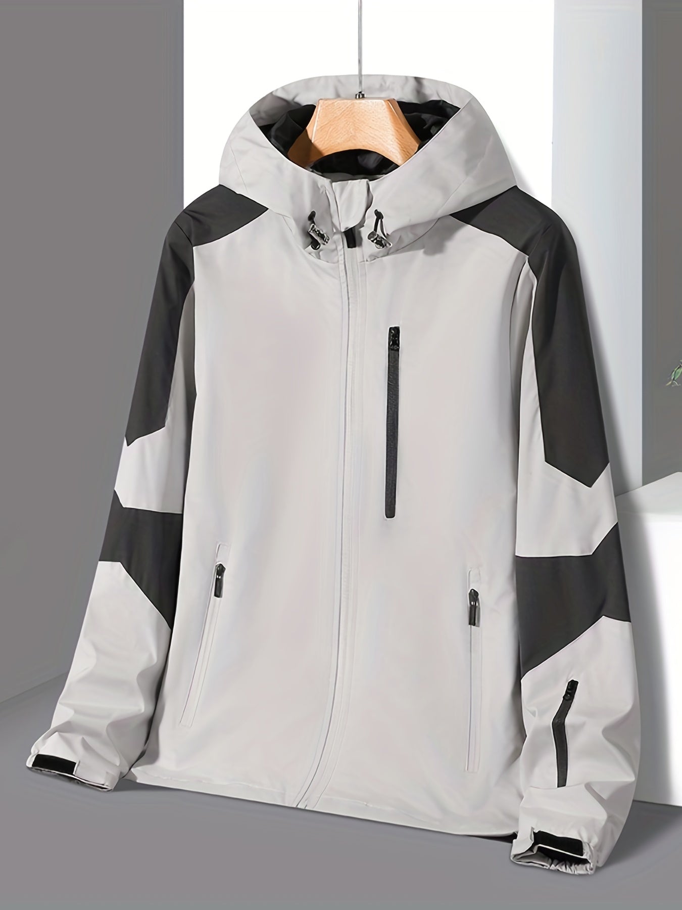 Men's Lightweight Windbreaker Jacket Zip Up Coat for Outdoor