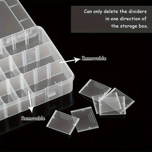 24-Grid Plastic Storage Box Transparent Detachable Tray Waterproof Dustproof