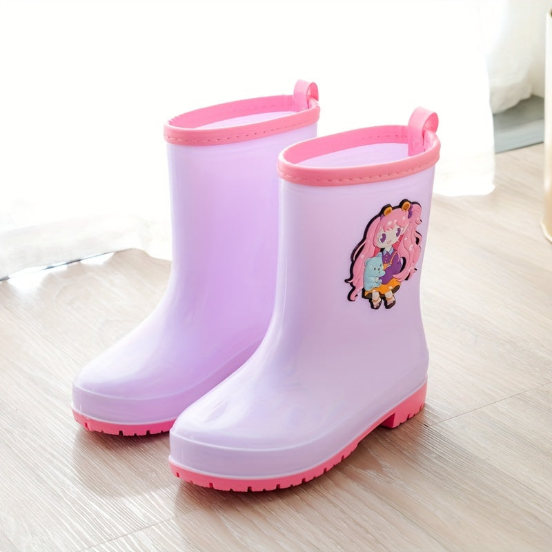 Kids Cartoon Rain Boots Waterproof Slip On Non Slip