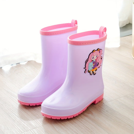 Kids Cartoon Rain Boots Waterproof Slip On Non Slip