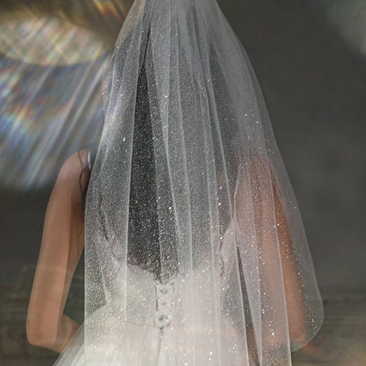 Sparkling Starlight Veil with Comb Sheer Train for Brides Wedding Party Prom