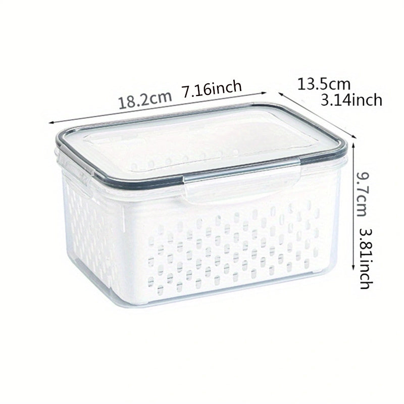 Multifunctional Double Layer Food Storage Containers with Draining Lids