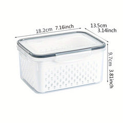 Multifunctional Double Layer Food Storage Containers with Draining Lids