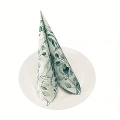 20 Eucalyptus Leaves Paper Napkins Soft 2 Ply Boho Wedding Cocktail Beverage