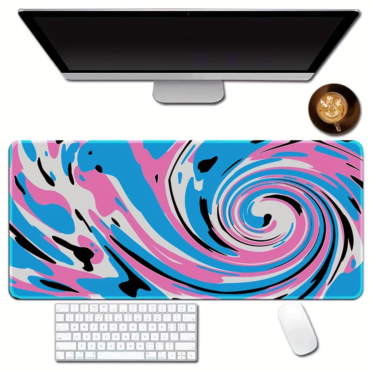 Waterproof Textured Mouse Pad with Non-Slip Rubber Base
