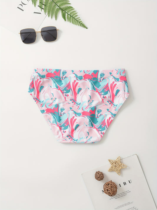 Men's Colorful Pattern Quick Drying Swim Shorts for Beach Pool