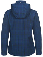 Women's Plaid Print Hooded Jacket Windproof Lightweight Full Zipper