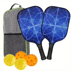 Shollar Fiberglass Pickleball Set with 2 Paddles, 4 Balls & Portable Bag