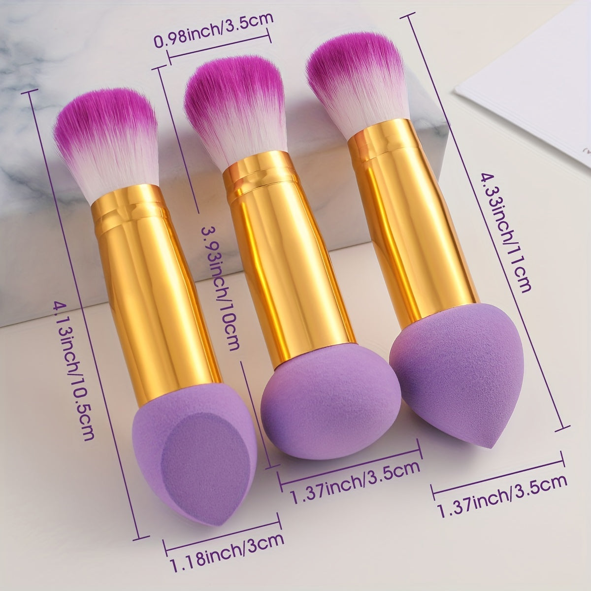 3pcs Foundation Blending Face Brushes Soft Makeup Sponge