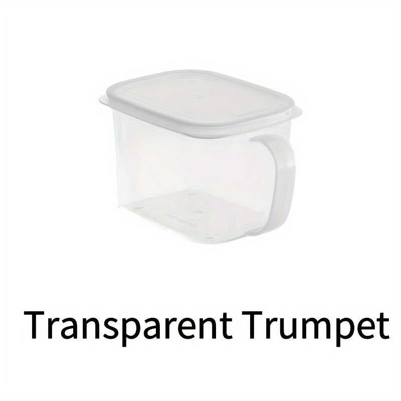 Plastic Food Storage Box With Handle Stackable Fridge Organizer Bins
