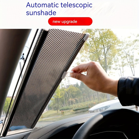 Car Automatic Roll-up Sunshade Curtain Heat Insulation Front Retractable