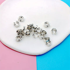 20pcs Antique Silver Charms Horseshoe Spacer Beads Vintage U Shape Loose Beads