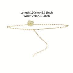 Golden Flower Metal Waist Chain Y2K Belly Chain for Women