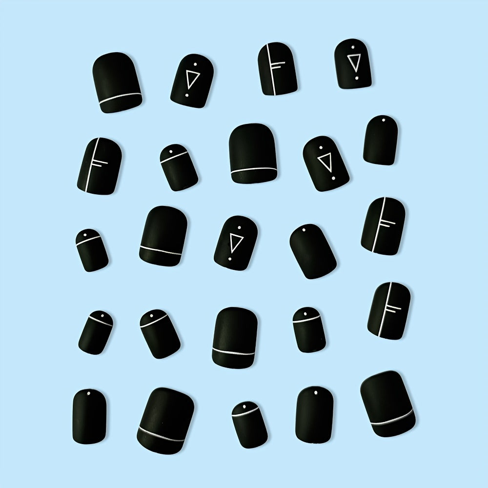 24 pcs Matte Press On Nails Square Glue Long Lasting Halloween Nails