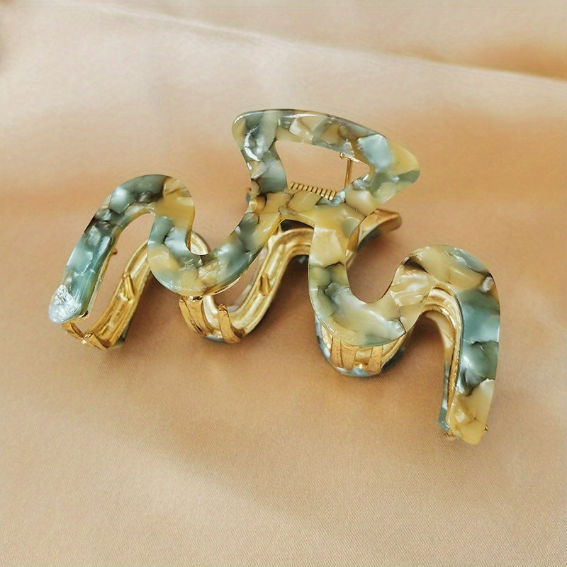 Acetate Wave Hair Clip Back Head Shark Claw Hair Accessories
