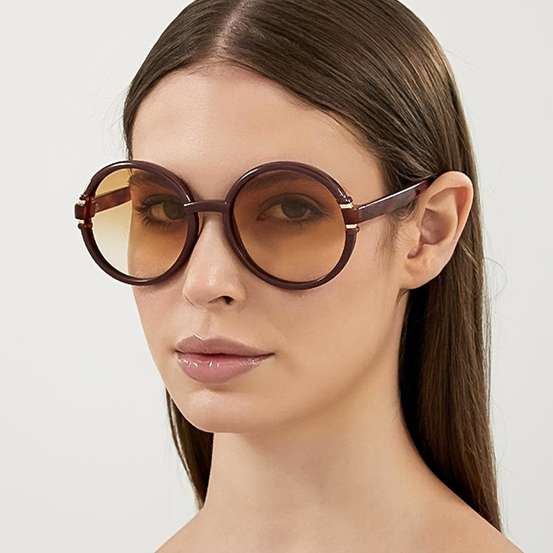 Round Oversize Sunglasses Vintage UV400 Sunscreen Women Unisex