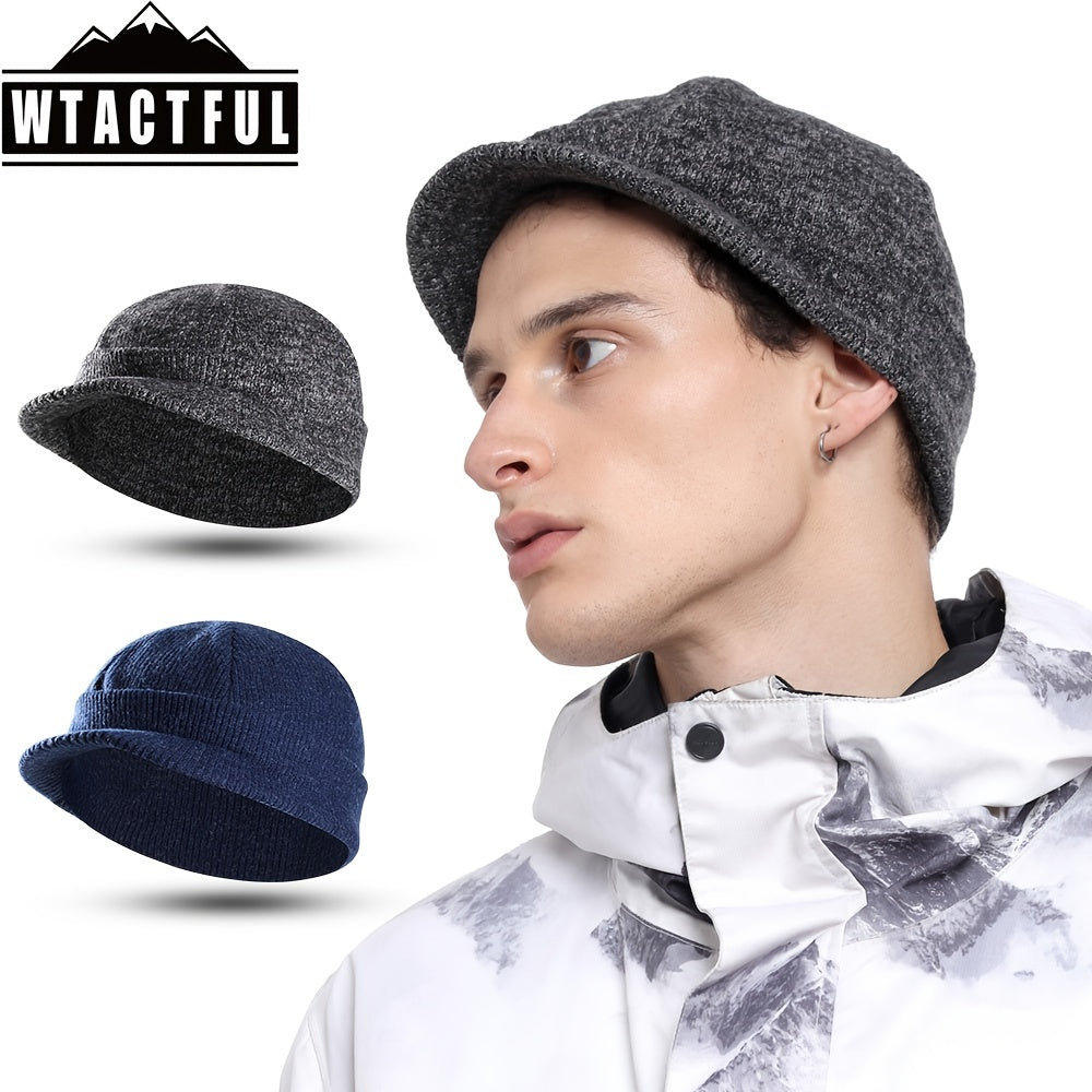 Men's Casual Warm Knitted Beanie Outdoor Ear Protection Wool Thickened Hat