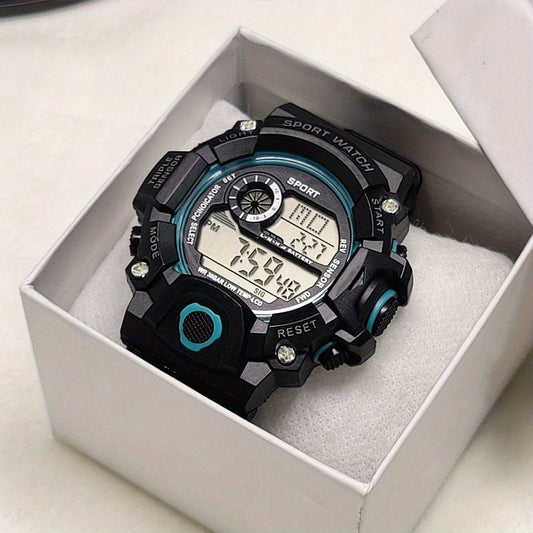 Casual Digital Screen Silicone Watchband Multifunctional Electronic Watch