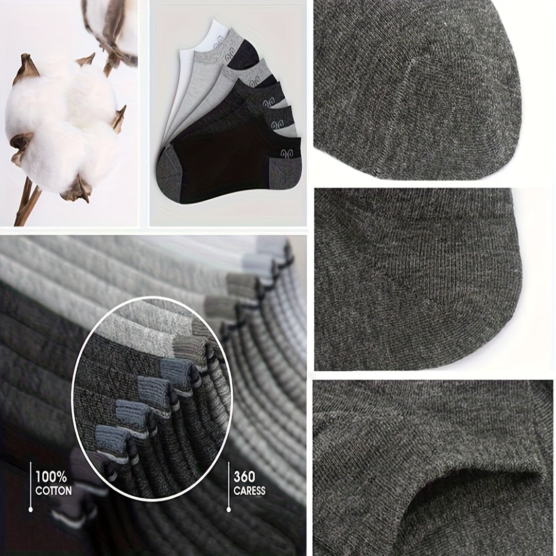 6 Pairs Thin Cotton Sports Socks Breathable Sweat Absorbing Summer Spring