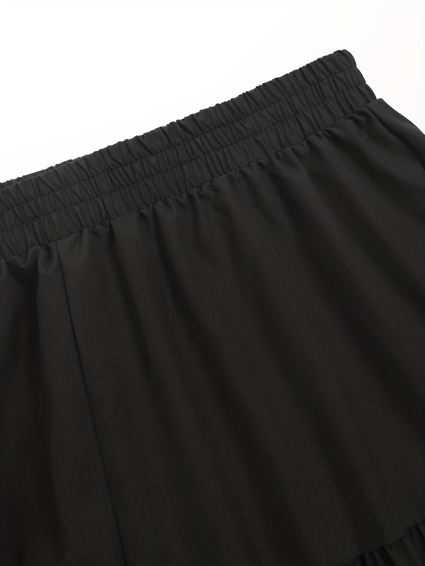 Women's Plus Solid Elastic High Rise Wide Leg Trousers