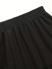 Women's Plus Solid Elastic High Rise Wide Leg Trousers
