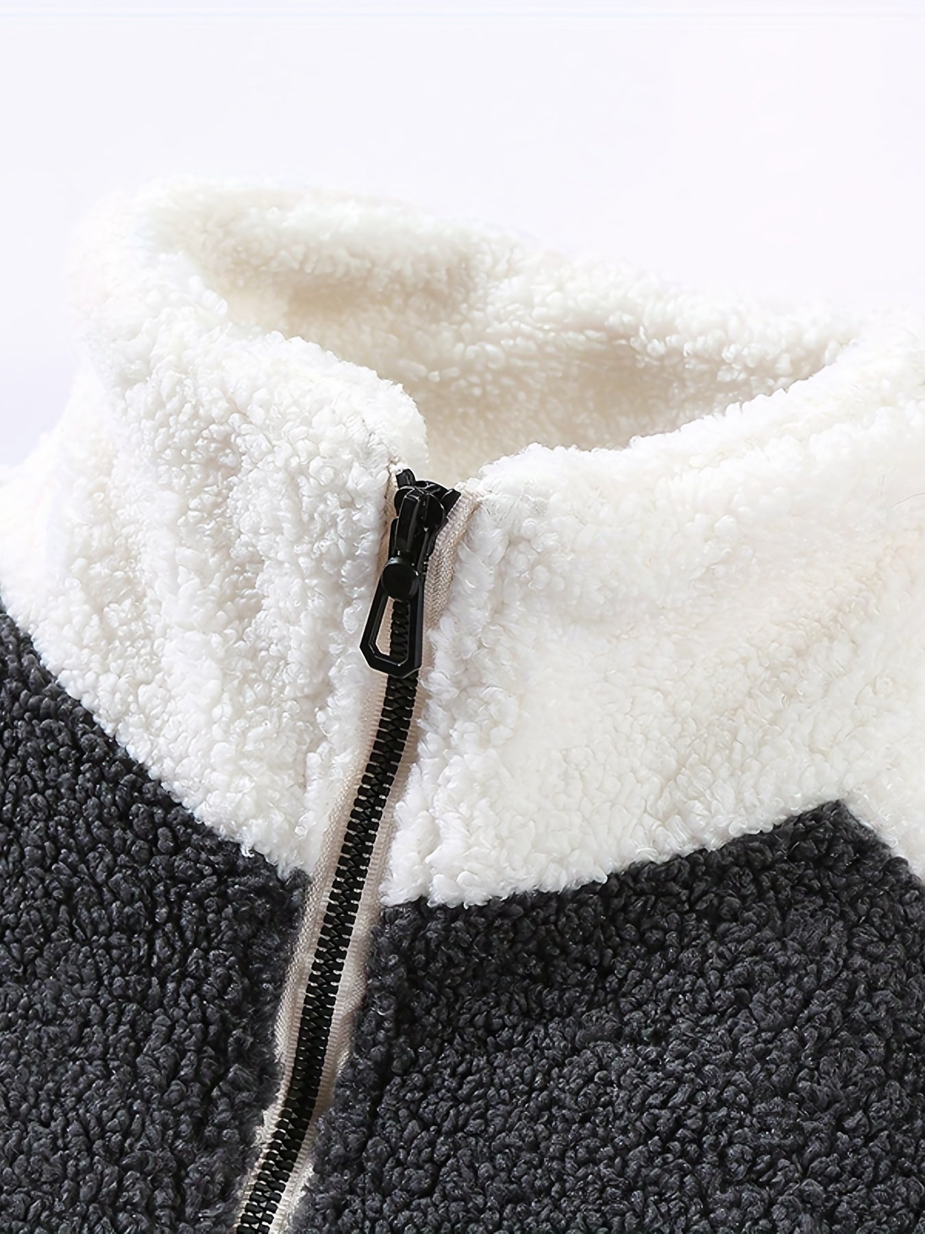 Warm Plush Fleece Jacket Men's Casual Stand Collar Coat Fall Winter