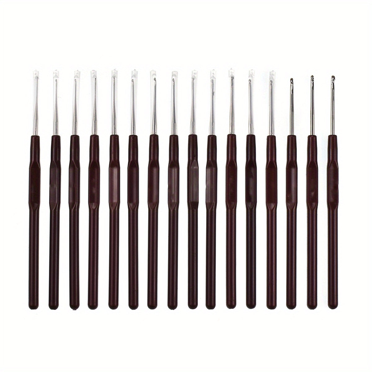 16pcs Ergonomic Crochet Hooks Set 0.5mm-2.5mm Knitting Needles Set
