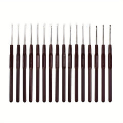 16pcs Ergonomic Crochet Hooks Set 0.5mm-2.5mm Knitting Needles Set